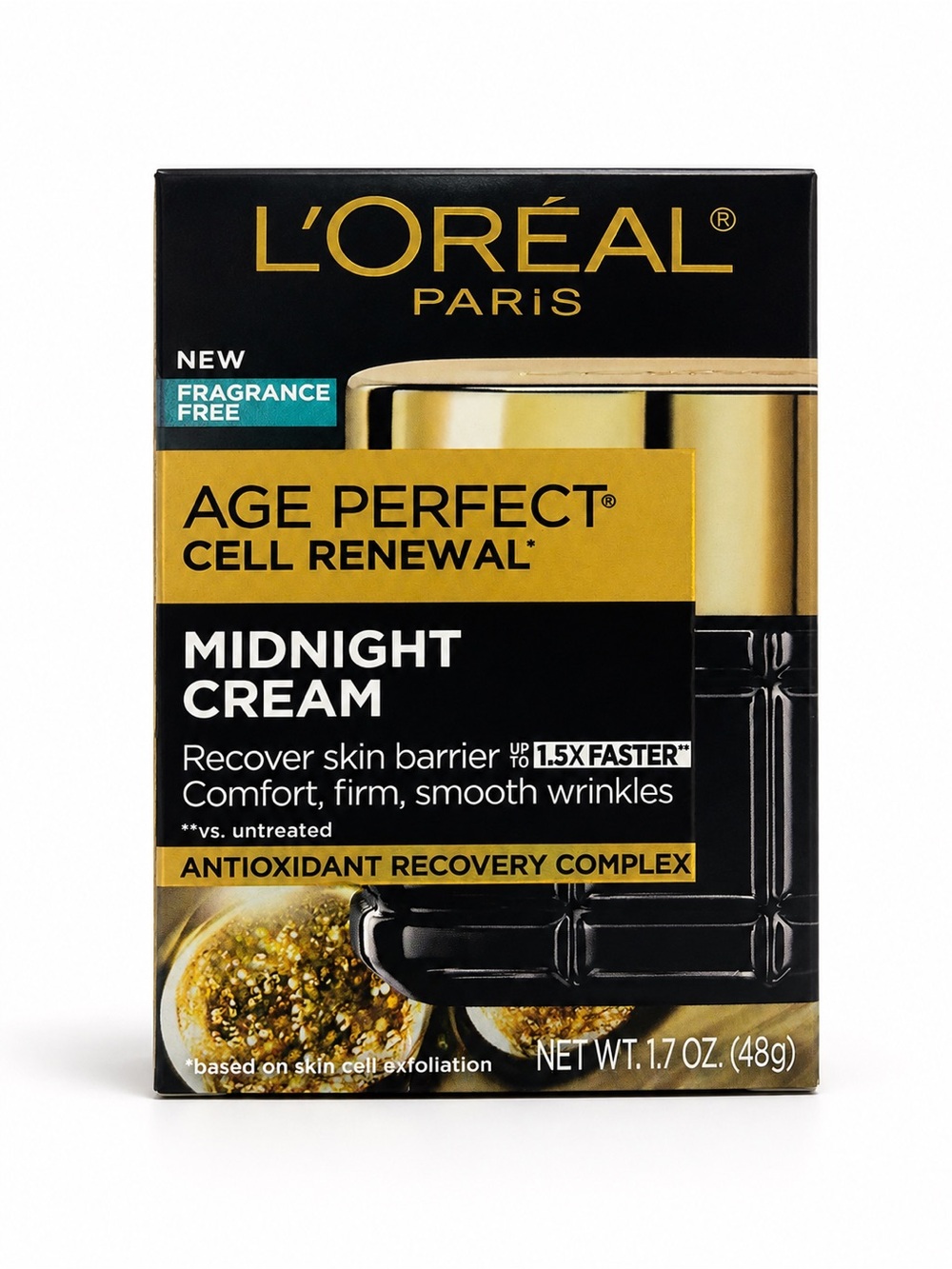 L'Oreal Age Perfect Cell Renewal Midnight Cream - Gold & Black